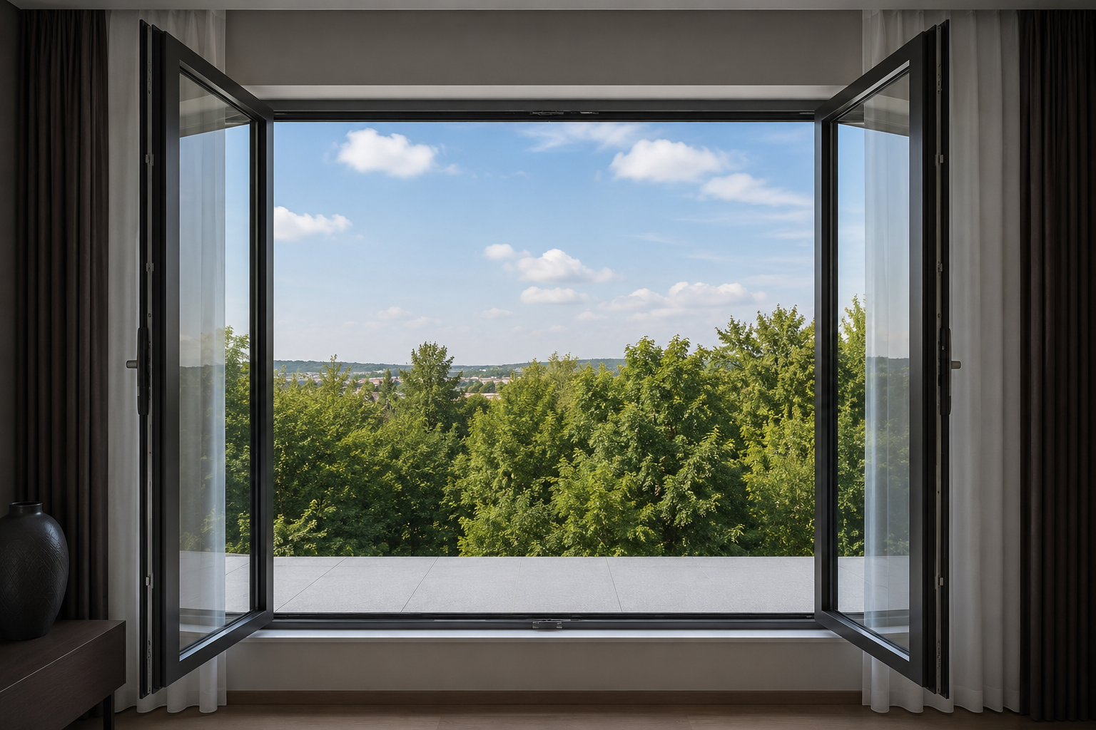Minimalist casement window