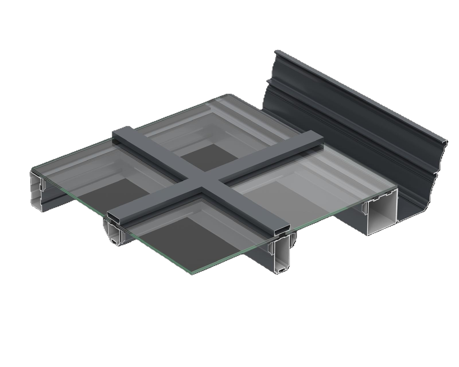 Corner glass structure