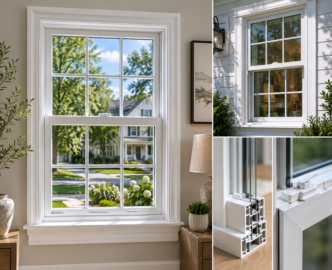 American double hung window