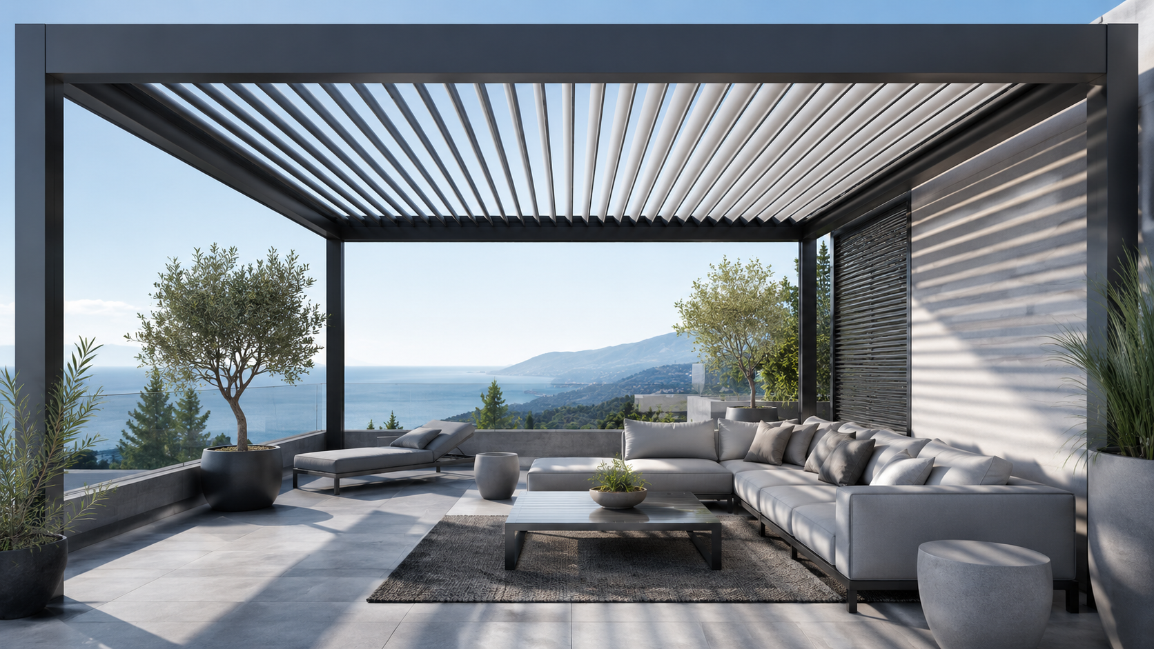 Pergola outdoor aluminum louvers